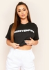 Jena Black MissyEmpire Branded Graphic Cropped T-Shirt