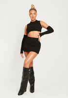 Jeni Black Knitted Micro Mini Skirt