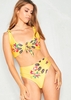 Jess Yellow Floral Tie Front Bikini