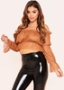 Jessica Brown Polkadot Mesh Bardot Crop Top