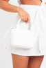 Jessica White Woven Bucket Handbag