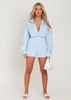 Jessie Blue Cotton Oversized High Waisted Runner Shorts