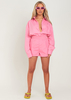 Jessie Pink Cotton Oversized High Waisted Runner Shorts