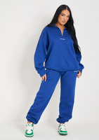 Jianna Cobalt Embroidered Cuffed Joggers