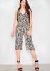 Jill Black Plunge Floral Culotte Jumpsuit