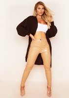 Jimena Chocolate Balloon Sleeve Knitted Cardigan