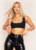 Jordyn Black Thick Rib Racer Back Crop Top