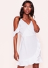 Josie White Frill Wrap Mini Dress