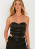 Julieta Black Satin Corset