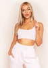 Justine Pink Ribbed Square Neck Crop Top