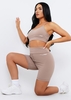 Kacey Mocha Missy Sport Ruched Bum Gym Shorts