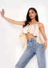 Kai Champagne Ruffle Chain Strap Crop Top