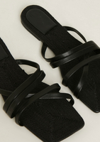 Kairi Black Strappy Flat Sandals