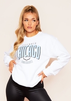 Kait White Chicago Slogan Oversized Sweatshirt