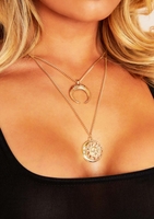 Kaitlin Gold Sun Moon Necklace Set