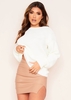 Kara Cream Ribbed Loose Fit Knitted Crew Neck Jumper