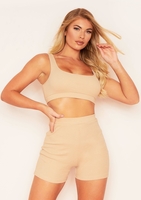 Kara Nude Ribbed Crop Top