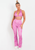Karla Purple Swirl Halter Neck Cross Co-ord Top