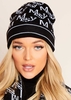 Karmen Black Missy Empire Print Knitted Beanie Hat