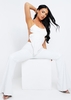 Kay Ivory PU Halter Neck Pointed Hem Top
