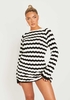 Kaylee Black And White Crochet Mini Dress