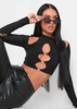 Keeley Black Cut Out Long Sleeve Crop Top
