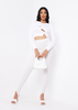 Kehlani Cream Knitted Button Up Cropped Cardigan