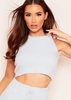 Kiah Blue Teddy Borg Racer Crop Top