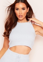 Kiah Blue Teddy Borg Racer Crop Top