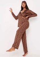 Kimber Brown ME Print Straight Leg Trousers