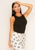 Klara Black Crew Neck Ribbed Racer Bodysuit