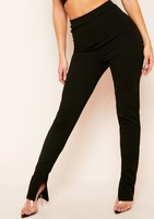 Kourtney Black Plain Inside Split Trousers
