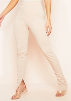 Kourtney Nude Plain Inside Split Trousers