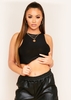 Kylie Black Extreme Racer Crop Top