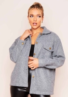 Lana Charcoal Pocket Front Shacket