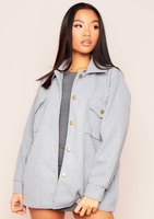 Lana Grey Pocket Front Shacket