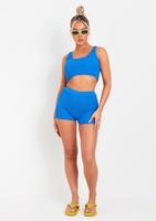 Laurel Blue Crochet Knit Crop Top
