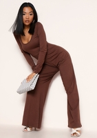 Layton Chocolate Wide Leg Jumpsuit