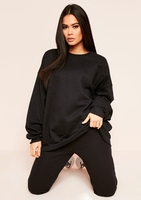 Lena Black Oversized Sweatshirt