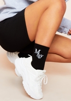 Leo Black Missy Empire Slogan Socks