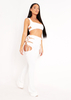 Lexy Cream Cut Out Lace Up Flared Trousers