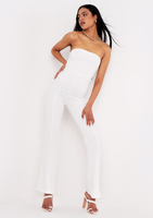 Lilly Ivory Split Hem Wide Leg Jumpsuit