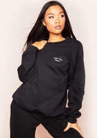 Lola Black Your Girl Forever Slogan Oversized Sweatshirt