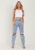 Lucie Light Blue Ripped Straight Leg Jeans