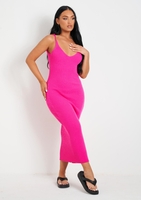 Luella Pink Rib Knit Midi Dress