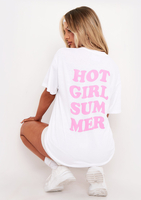 Lydia Pink Hot Girl Summer Slogan Oversized T-Shirt