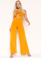 Magna Mustard Tie Front Jumpsuit