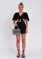 Mai Black Bow Shorts And Top Set
