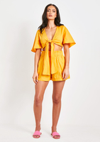 Mai Orange Bow Shorts And Top Set