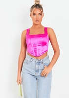 Maia Pink Metallic Corset Top